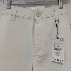 ZARA The Mariner High Waist Wide Leg Jeans NEW White US size 2